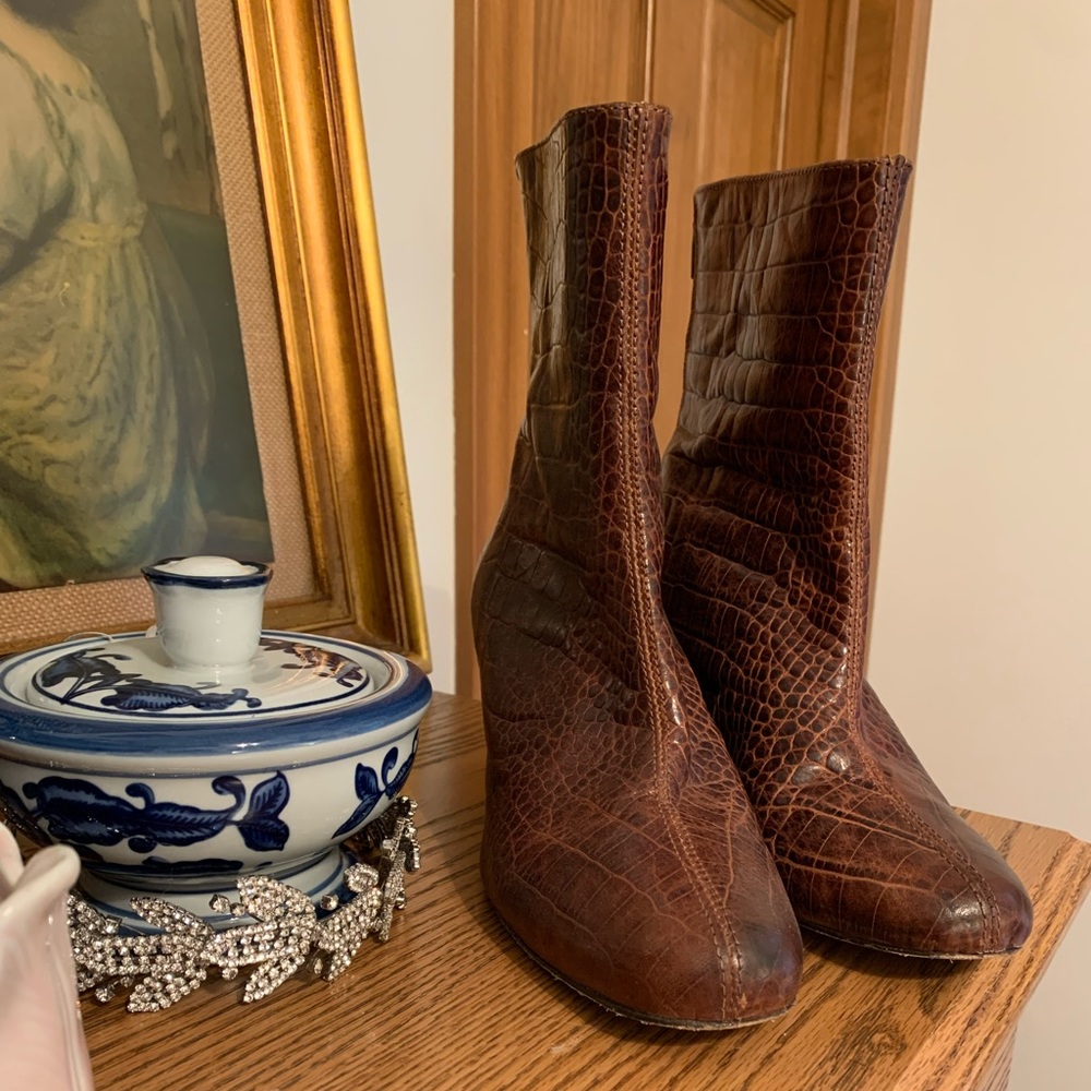 Free People brown leather ankle boots